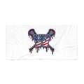 Patriotic Drip W Lacrosse Beach Towel