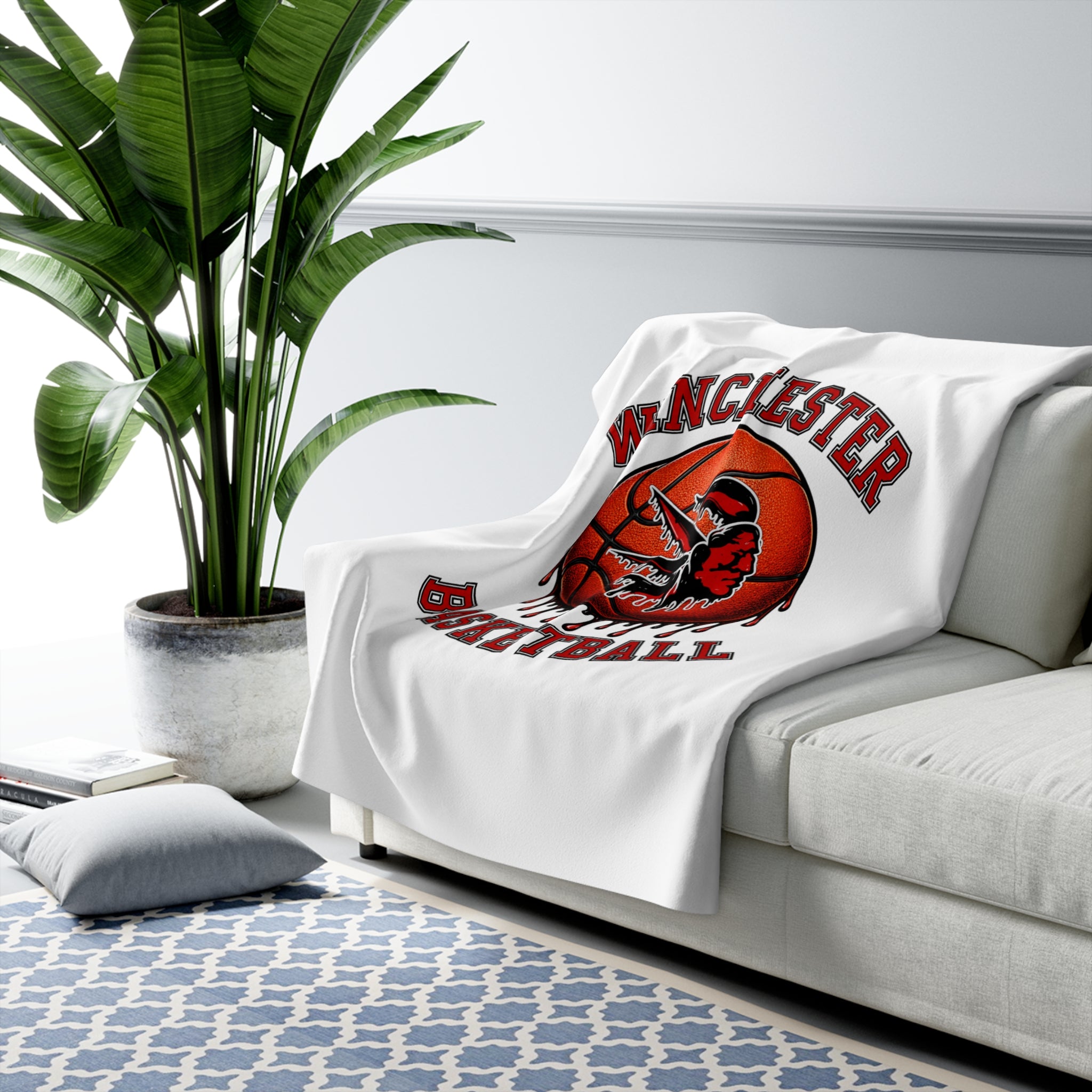 Winchester Basketball Sherpa Blanket