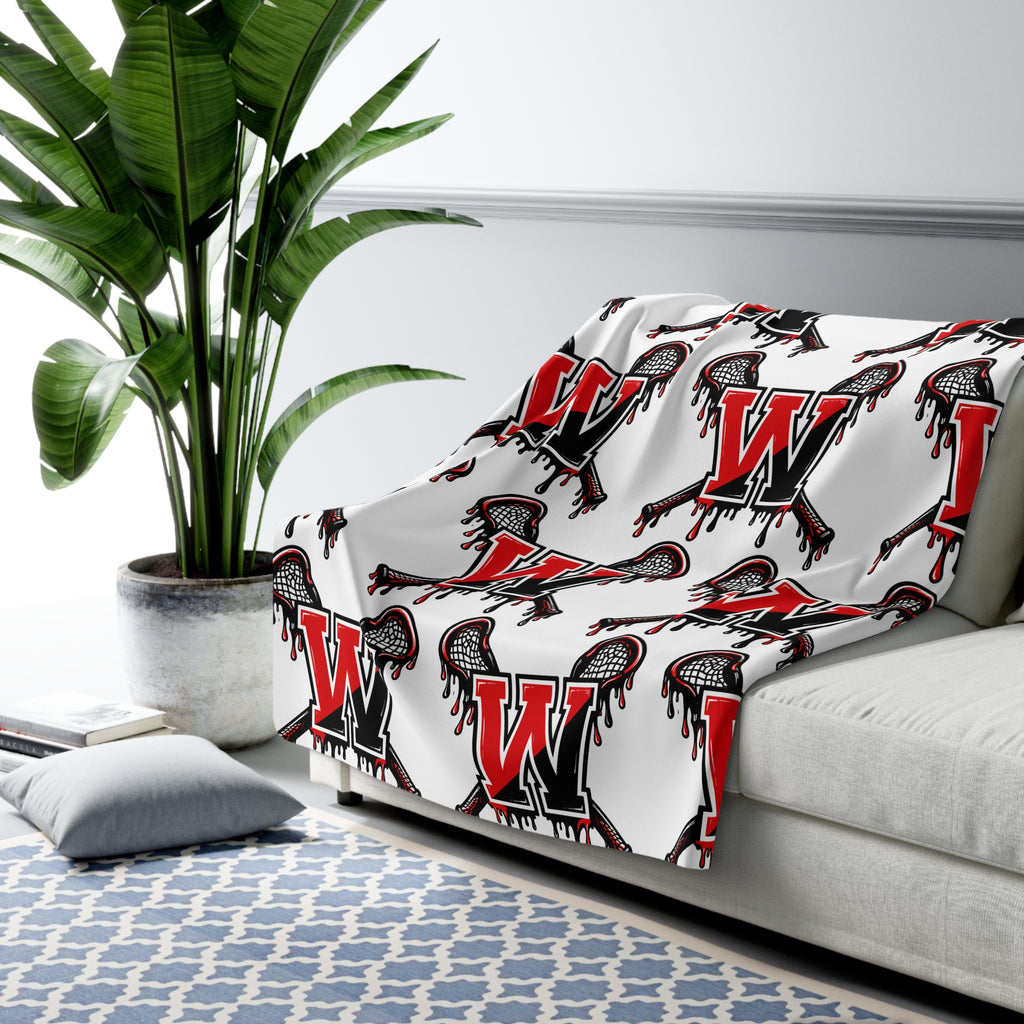 Winchester W Lacrosse Sherpa Fleece Blanket