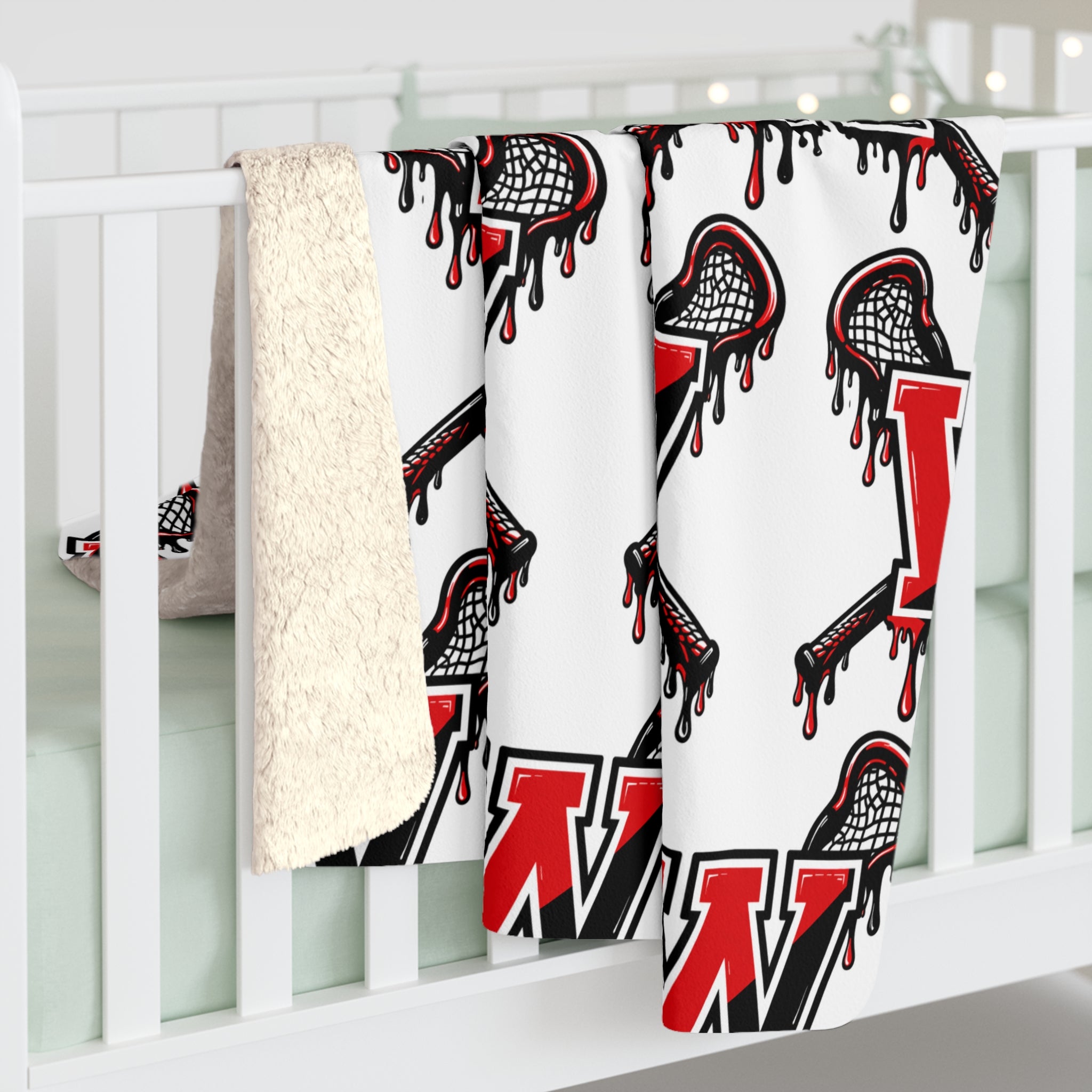 Winchester W Lacrosse Sherpa Fleece Blanket