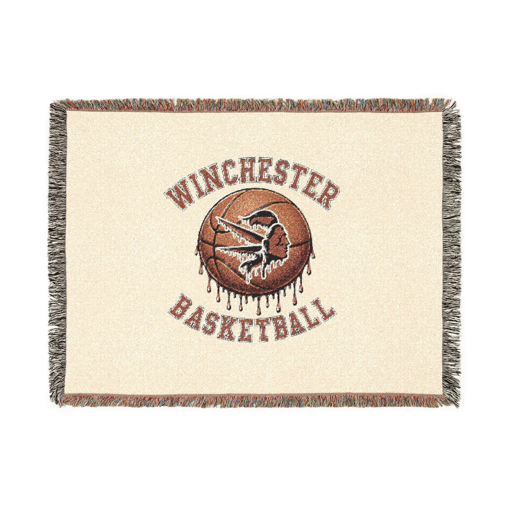 Vintage Winchester Basketball Woven Throw Blanket