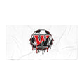 Dripping Soccer Ball 'W' Beach Towel