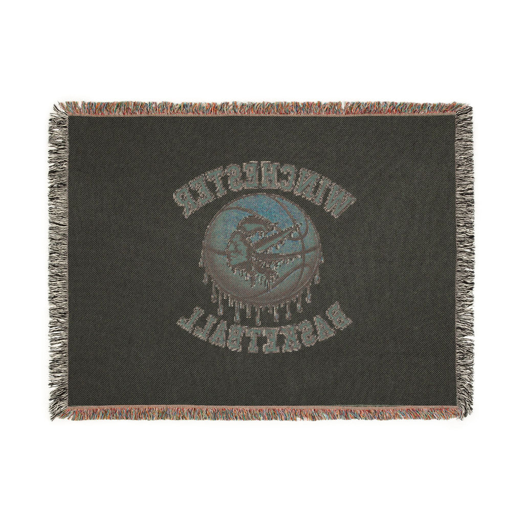 Vintage Winchester Basketball Woven Throw Blanket