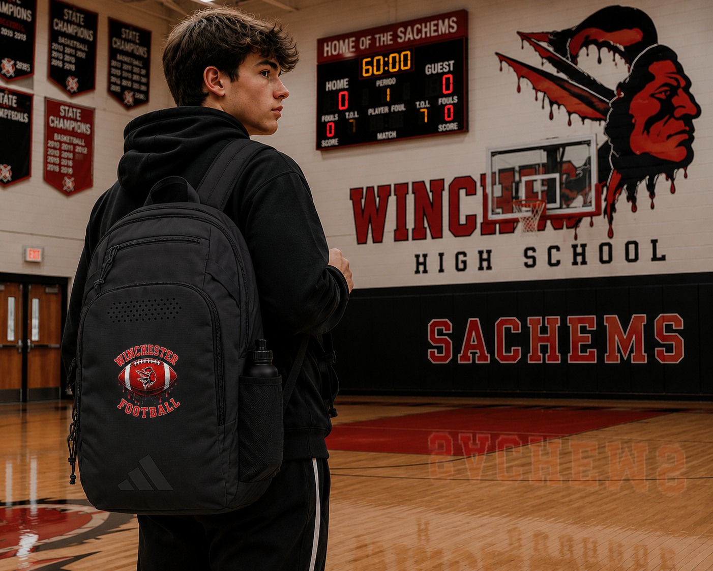 Embroidered Sachems Football Backpack - adidas Defender 5
