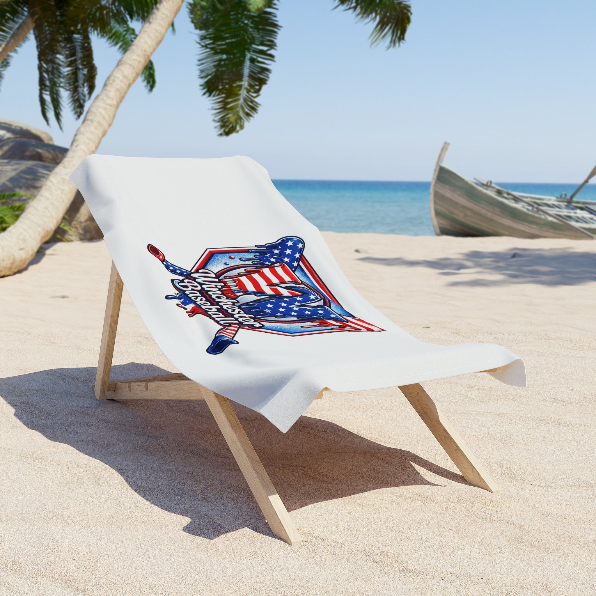 Patriotic Winchester Baseball Beach Towel