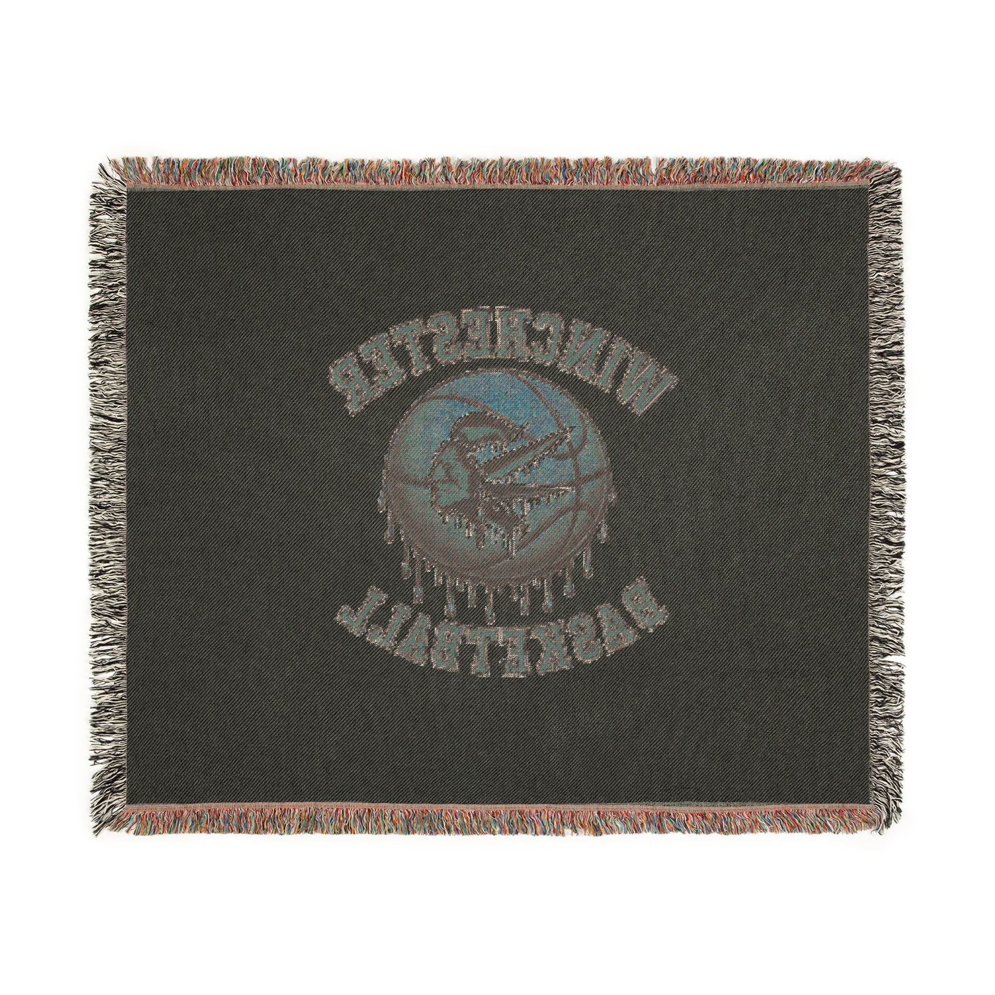 Vintage Winchester Basketball Woven Throw Blanket