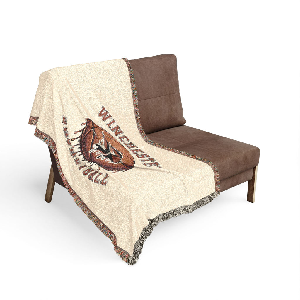 Vintage Winchester Basketball Woven Throw Blanket
