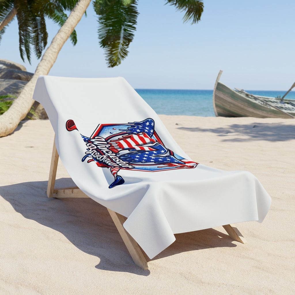 Patriotic Winchester Baseball Beach Towel