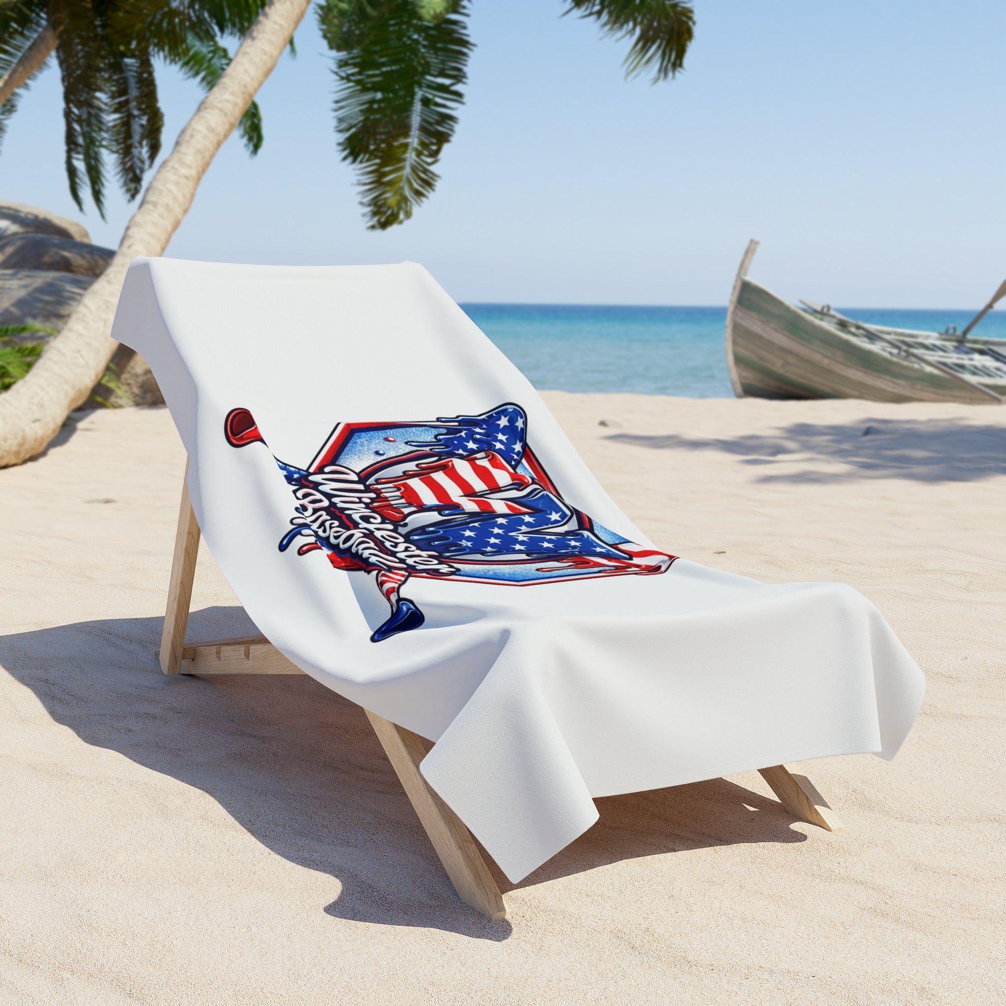 Patriotic Winchester Baseball Beach Towel
